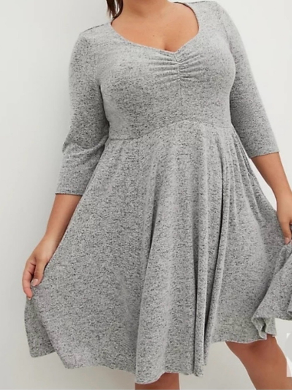 Torrid Super Soft Plush Skater A-Line Sweater Dress - Size 0 (large)- Gray